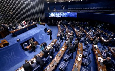 Brasília - Plenário do Senado durante votação da PEC que inclui a mulher vítima de violência entre os beneficiários da política de assistência social prevista pela Constituição (Wilson Dias/Agência Brasil)
