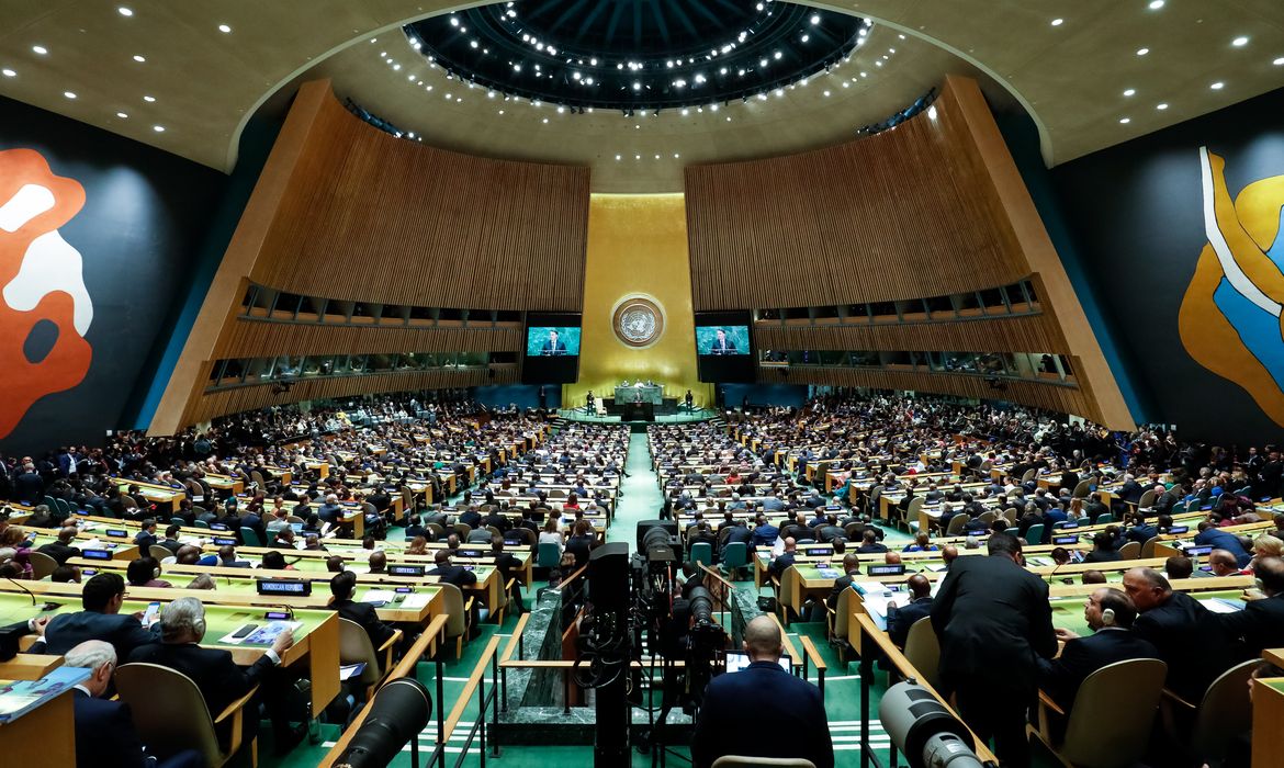 Presidente da República, Jair Bolsonaro, discursa durante a abertura do Debate Geral da 74ª Sessão da Assembleia Geral das Nações Unidas.