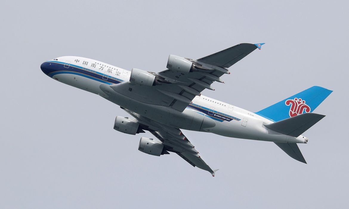 FILE PHOTO: A China Southern Airlines plane takes off from Sydney Airport in Sydney