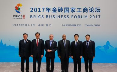 Xiamen (China) - Presidente Michel Temer na foto oficial do fórum empresarial do Brics (Rogério Melo/PR)