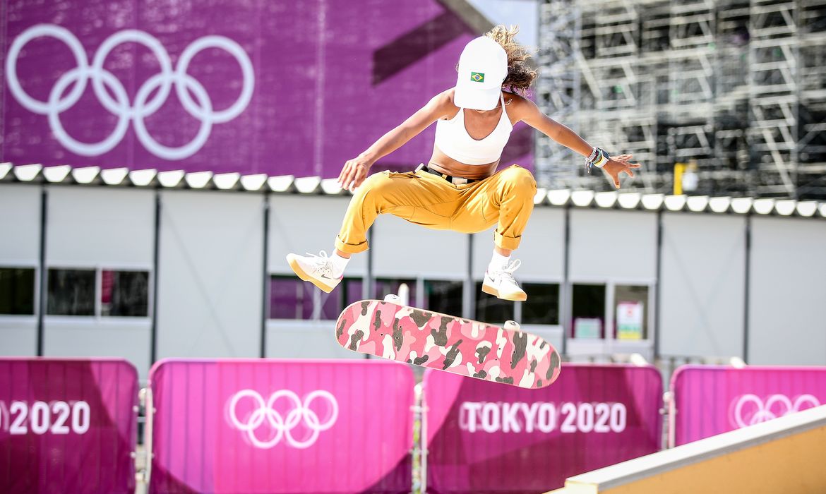 20.07.2021 - Jogos Olímpicos Tóquio 2020 - Tóquio - Ariake Urban Sports Park - Skate - Primeiro treino da equipe brasileira de Skate, na foto Rayssa Leal durante treino.