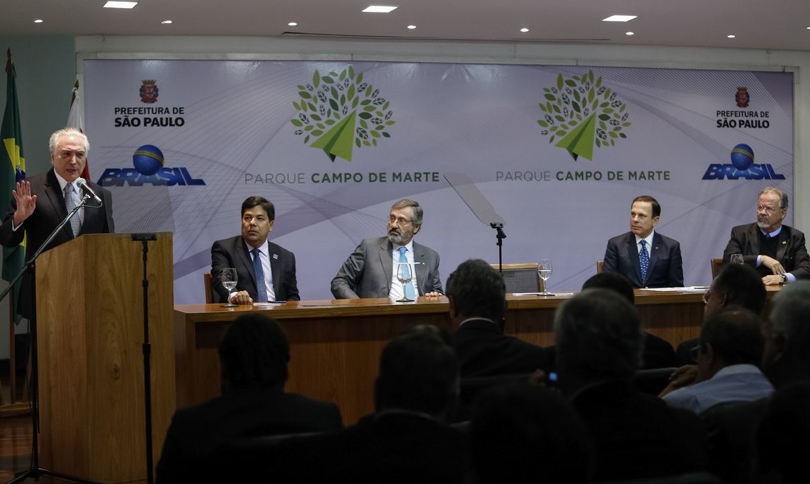 São Paulo - O presidente Michel Temer durante cerimônia de assinatura de acordo para a criação do Parque Campo de Marte 
(Alan Santos/PR)
