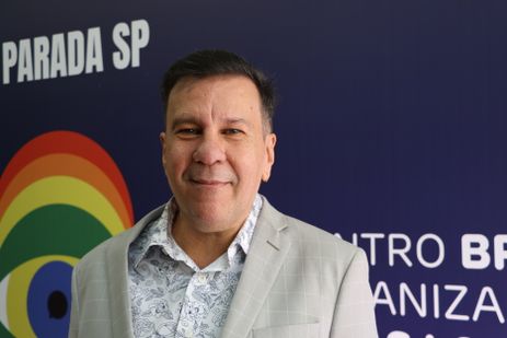 Rovena Rosa/Agência Brasil São Paulo (SP), 23/05/2024 - Nelson Matias Pereira, presidente da Parada do Orgulho LGBT+ de São Paulo, participa do lançamento da programação da 28ª Parada do Orgulho LGBT+, no hotel Renaissance. Foto: Rovena Rosa/Agência Brasil