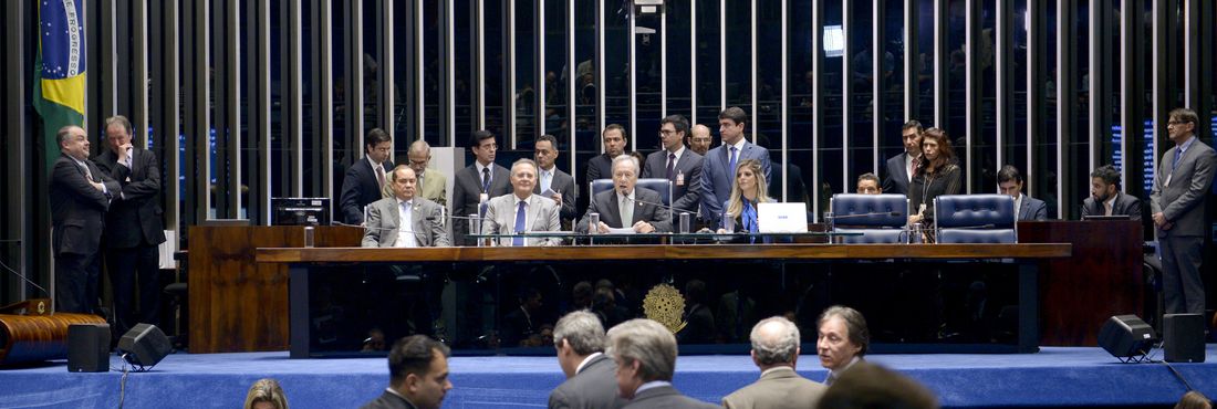 Plenário do Senado; julgamento impeachment Plenário do Senado durante sessão deliberativa extraordinária para votar a Denúncia 1/2016, que trata do julgamento do processo de impeachment da presidente afastada Dilma Rousseff por suposto crime de responsabilidade