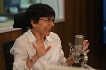 Brasília (DF) - 22/02/2023 – A presidente da CAPES, Mercedes Bustamante, é a entrevistada do programa A Voz do Brasil. Foto: Valter Campanato/Agência Brasil.