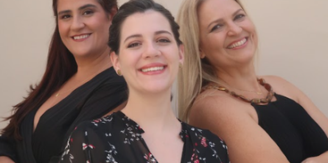 As cantoras líricas Amanda Ayres, Maria Gerk e Tina França