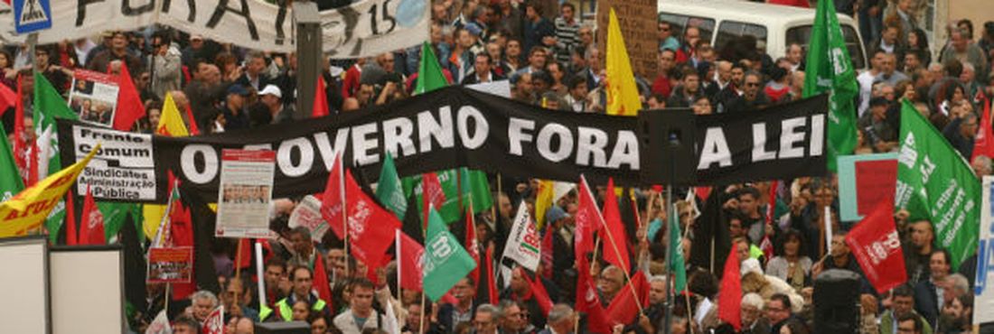 Protesto em Portugal em outubro de 2012