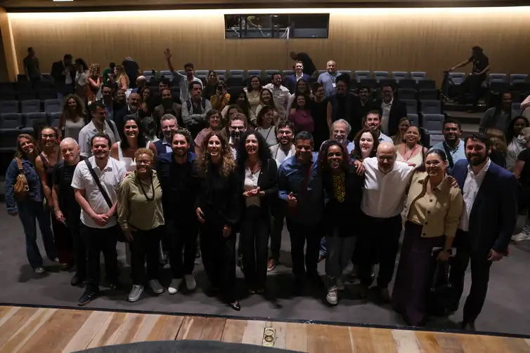 Rio de Janeiro (RJ), 11/02/2026 – Empregados da Empresa Brasil de Comunicação (EBC), autoridades e alguns convocados da Seleção TV Brasil, no Palácio Gustavo Capanema, no centro do Rio de Janeiro. Foto: Tomaz Silva/Agência Brasil
