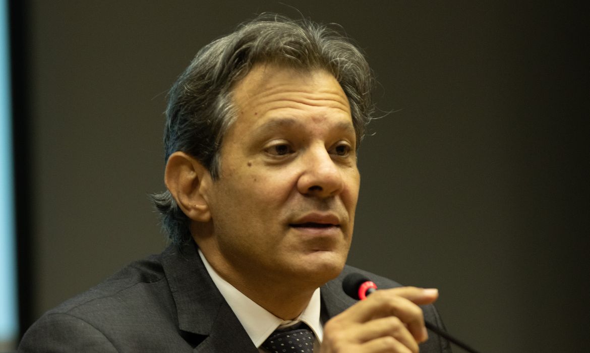 Brasília (DF) 28/02/2023 O ministro da Fazenda, Fernando Haddad, durante coletiva sobre a reoneração dos combustíveis.