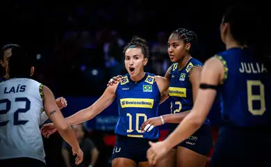 Istambul, 21/06/2025 - Lance de jogo de vôlei entre Brasil e República Dominicana pela Liga das Nações de vôlei feminino. Foto: World Volleyball/Divulgação