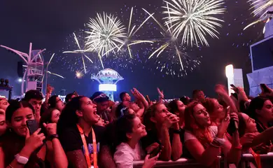 Audience react as they attend the Rock in Rio music festival in Rio de Janeiro, Brazil September 22, 2024. Reuters/Ricardo Moraes/Proibida reprodução