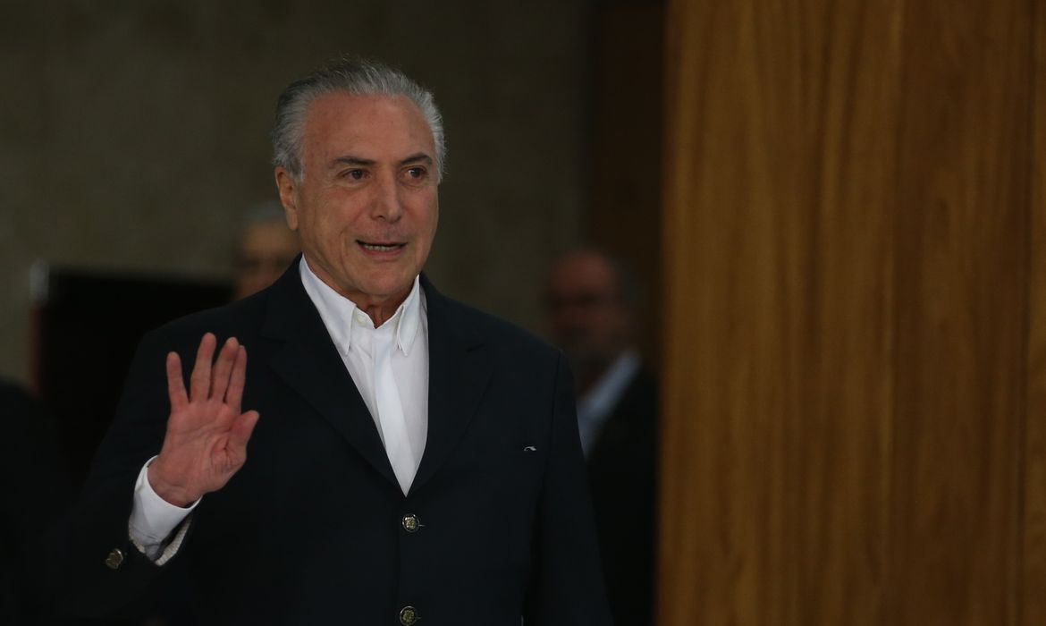 Brasília - O presidente da República, Michel Temer, durante pronunciamento oficial, disse que vai pedir ao STF, a suspensão de inquérito até que gravação seja periciada (José Cruz/Agência Brasil)