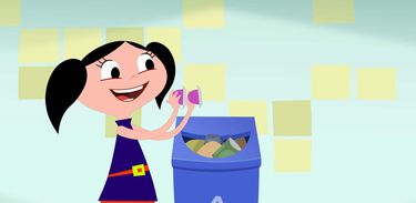 Luna aprende como o plástico pode ser reciclado