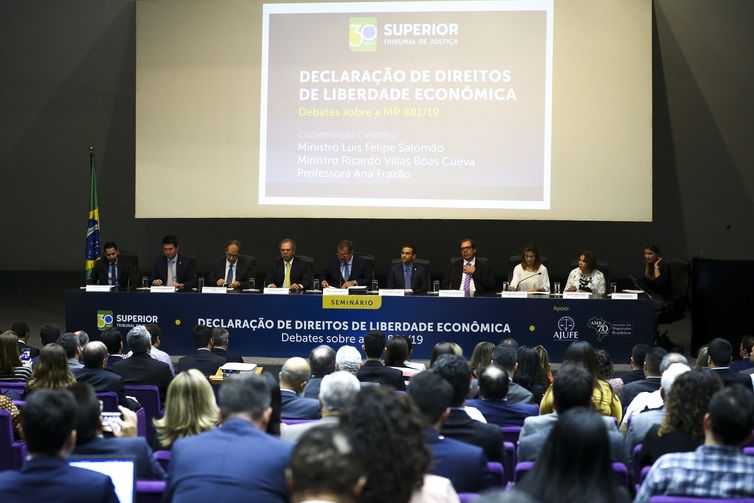  O Ministro da Economia, Paulo Guedes, durante o Seminário Declaração de Direitos de Liberdade Econômica - Debates sobre a MP 881/19. 