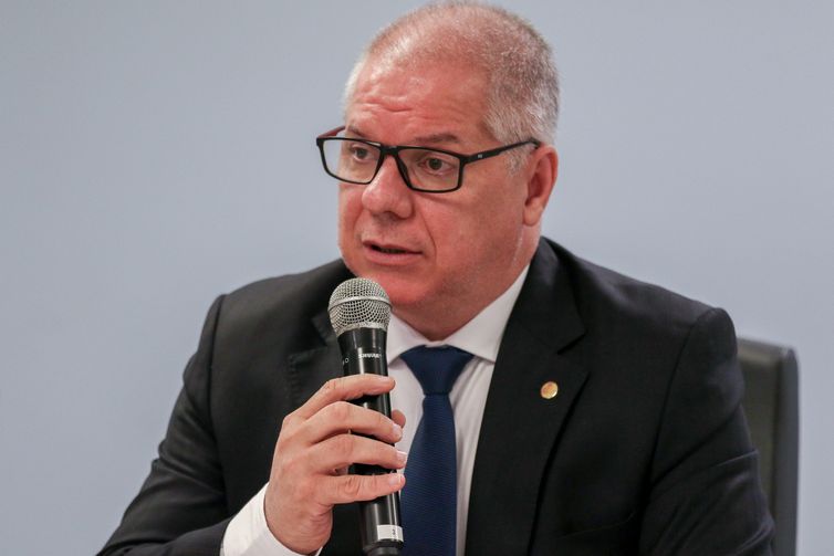 Presidente do INSS, Alessandro Stefanutto, naentrevista coletiva sobre a modernização tecnológica da folha de pagamentos do INSS -José Cruz/Agência Brasil