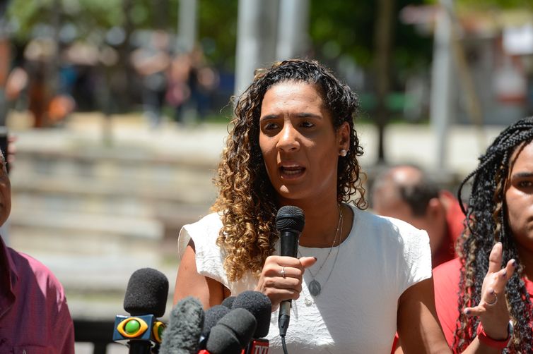 Rio de Janeiro (RJ), 14/03/2024 – A Ministra da Igualdade Racial, Anielle Franco durante Ato por Justiça, no centro do Rio de Janeiro. Foto: Tomaz Silva/Agência Brasil