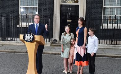 David Cameron em último pronunciamento como primeiro-ministro do Reino Unido (Andy Rain/EPA/Agência Lusa)