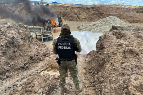 Operação Manon - PF e Exército Brasileiro combatem garimpo ilegal na Terra Indígena Sararé e crimes transfronteiriços. Foto: Polícia Federal