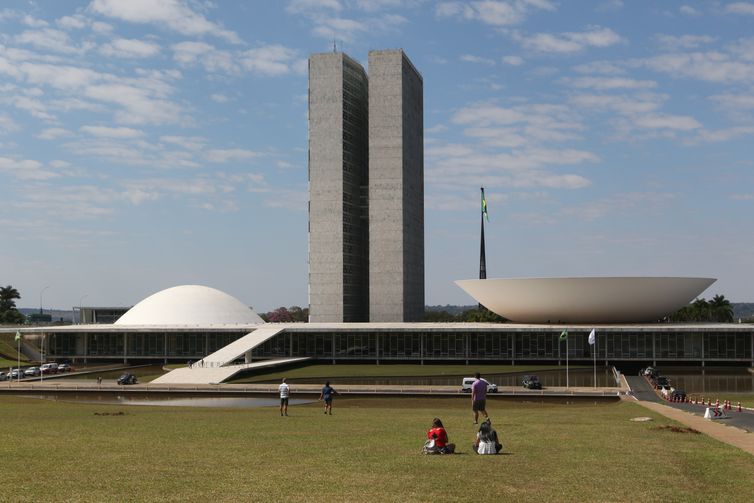 Palácio do Congresso Nacional na Esplanada dos Ministérios em Brasília