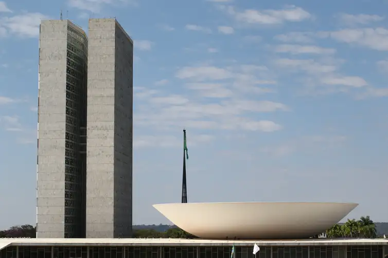 Palácio do Congresso Nacional na Esplanada dos Ministérios em Brasília