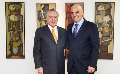 Brasília - Presidente Michel Temer, durante encontro com o novo Ministro do STF, Alexandre de Moraes ( Valdenio Vieira/PR )