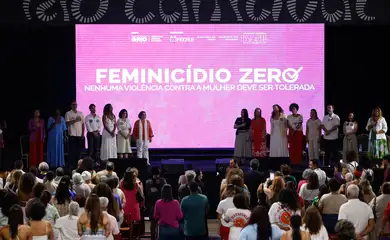 Rio de Janeiro (RJ) 07/02/2025 - Lançamento da mobilização nacional Feminicídio Zero na Sapucaí, na Cidade do Samba. Foto: Fernando Frazão/Agência Brasil