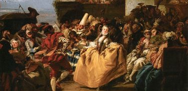 Carnaval em Veneza, pintura de  Giovanni Domenico Tiepolo