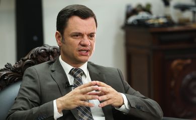 O ministro da Justiça e Segurança Pública, Anderson Torres ,participa do programa A Voz do Brasil