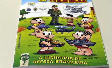 O Ministério da Defesa e a Agência Brasileira de Desenvolvimento Industrial, lançam o almanaque A Turma da Mônica e a Indústria de Defesa. 