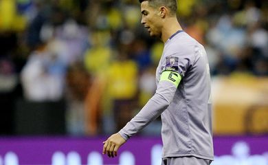 Cristiano Ronaldo durante partida do Al-Nassr pela liga saudita, em Riyadh, Arábia Saudita