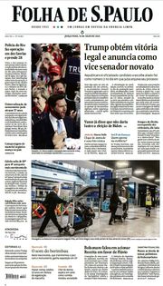 Capa do Jornal Folha de S. Paulo Edição 2024-07-16