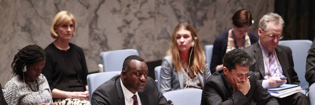 Em Nova Iorque, Conselho de Segurança da ONU durante reunião de emergência que discutiu agravamento do conflito na Faixa de Gaza. (28/07/2014)