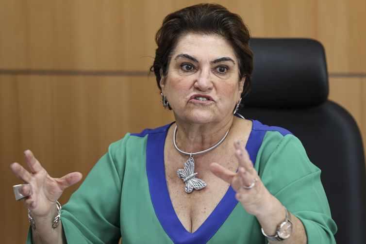 Brasília (DF), 07/08/2025 - A ministra das Mulheres, Márcia Lopes, toma café da manhã com jornalistas e apresenta o novo painel do Ligue 180. Foto: Marcelo Camargo/Agência Brasil