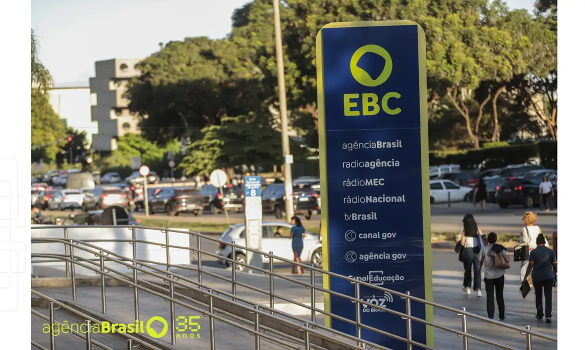Brasília (DF), 09/05/2025 - Totem da Empresa Brasil de Comunicação (EBC).
Foto: Joédson Alves/Agência Brasil