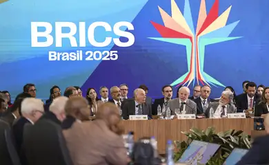 Brasília (DF), 26/02/2025 - O presidente Luiz Inácio Lula da Silva participa da sessão especial de abertura da primeira reunião de sherpas da presidência brasileira do BRICS, no Palácio Itamaraty. Foto: Marcelo Camargo/Agência Brasil