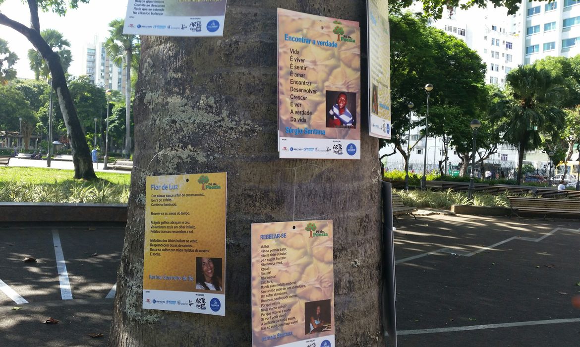 Poesia em árvore em homenagem a Castro Alves
