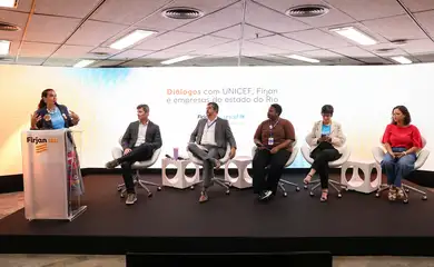 Rio de Janeiro (RJ), 31/03/2025 – Mesa durante o seminário Diálogo com Unicef, Firjan e empresas do Rio de Janeiro, na sede da Firjan no centro da capital fluminense. Foto: Tomaz Silva/Agência Brasil