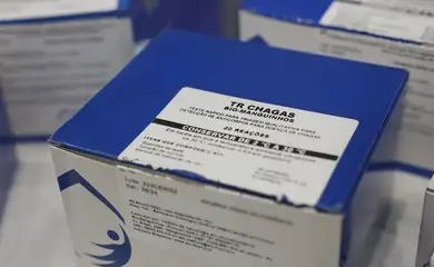 Rio de Janeiro (RJ), 07/05/2025 – Testes rápidos para diagnóstico de doença de Chagas produzidos por Bio-Manguinhos/Fiocruz, exibidas no 9º Simpósio Internacional de Imunobiológicos. Foto: Fernando Frazão/Agência Brasil