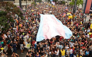 São Paulo - A 20ª edição Parada do Orgulho LGBT foi aberta  na Avenida Paulista com o tema Lei de Identidade de Gênero Já! Todas as pessoas contra a transfobia (Rovena Rosa/Agência Brasil)