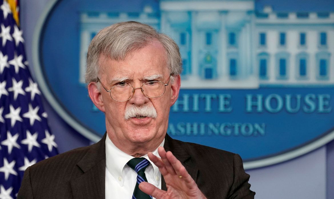 FILE PHOTO: U.S. President Donald Trump's national security adviser John Bolton speaks during a press briefing at the White House in Washington, U.S., November 27, 2018.  REUTERS/Kevin Lamarque/File Photo
