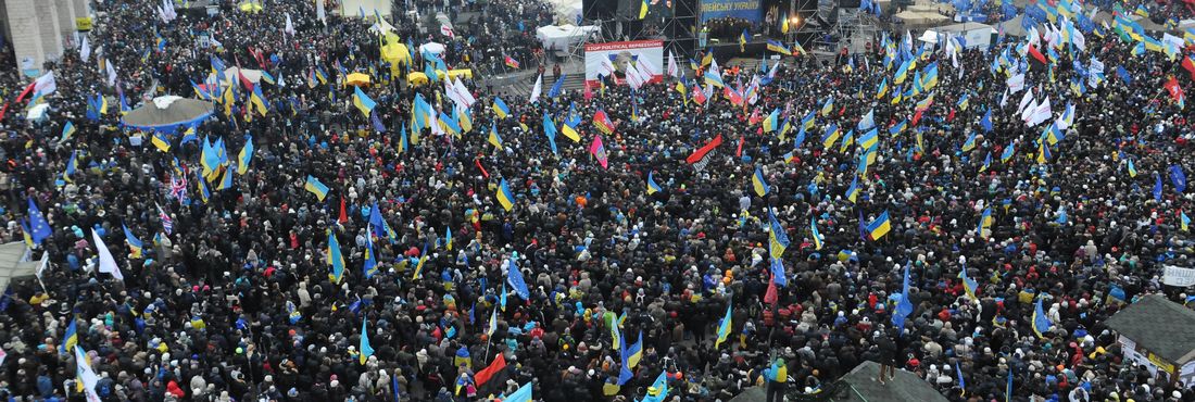 Manifestantes protestam na Ucrânia