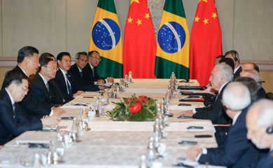 Presidente da República, Michel Temer durante encontro com o Presidente da República Popular da China, Xi Jinping.