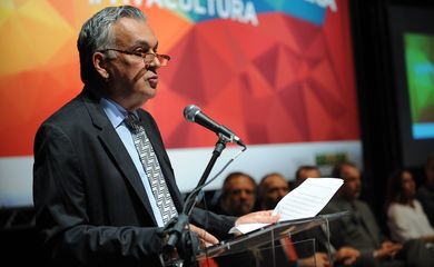 O novo ministro da Cultura, Juca Ferreira, assume o cargo em solenidade no Teatro Funarte Plínio Marcos, em Brasília (Elza Fiúza/Agência Brasil)