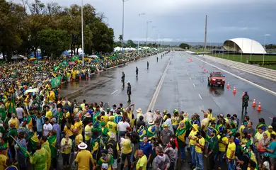 Supporters of Brazil's President Jair Bolsonaro protest against President-elect Luiz Inacio Lula da Silva in Brasilia