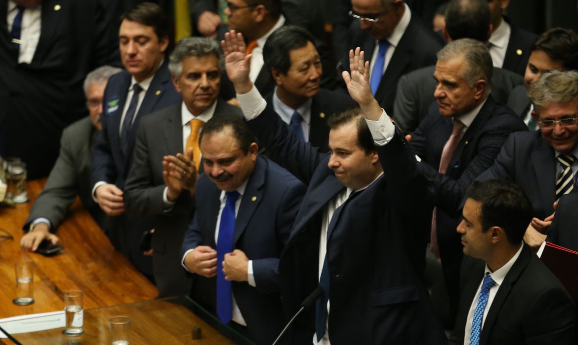 Brasília - O deputado Rodrigo Maia (DEM-RJ) foi eleito presidente da Câmara dos Deputados, com 285 votos. (Fabio Rodrigues Pozzebom/Agência Brasil)