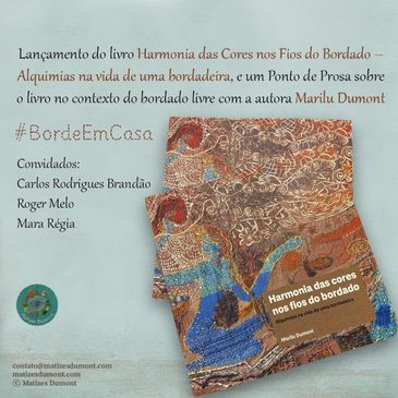 Live lançamento do livro "Harmonia das cores nos fios do bordado"