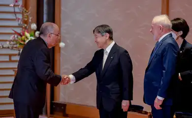 Presidente da República, Luiz Inácio Lula da Silva, durante jantar oferecido por Suas Majestades Imperiais, o Imperador Naruhito e a Imperatriz Masako, em homenagem ao Presidente da República e à Senhora Janja Lula da Silva. Palácio Imperial, Tóquio - JP.

Foto: Ricardo Stuckert / PR