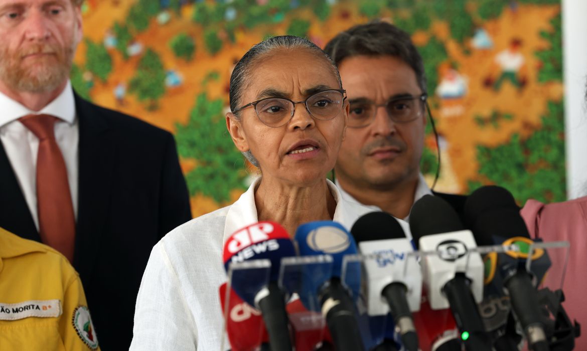 Brasília (DF), 10/07/2024 - Ministra do Meio Ambiente, Marina Silva, fala durante entrevista coletiva no Palácio do Planalto. Foto: Antônio Cruz/Agência Brasil