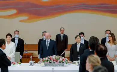 Presidente da República, Luiz Inácio Lula da Silva, durante jantar oferecido por Suas Majestades Imperiais, o Imperador Naruhito e a Imperatriz Masako, em homenagem ao Presidente da República e à Senhora Janja Lula da Silva. Palácio Imperial, Tóquio - JP.

Foto: Ricardo Stuckert / PR