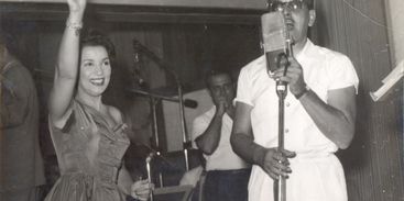 Emilinha Borba e Paulo Gracindo na Rádio Nacional